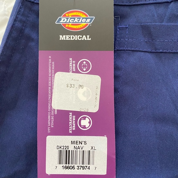 NWT Dickies Blue Scrub Pants 83006  Size XL Unisex Medical Hospital - Picture 3 of 3